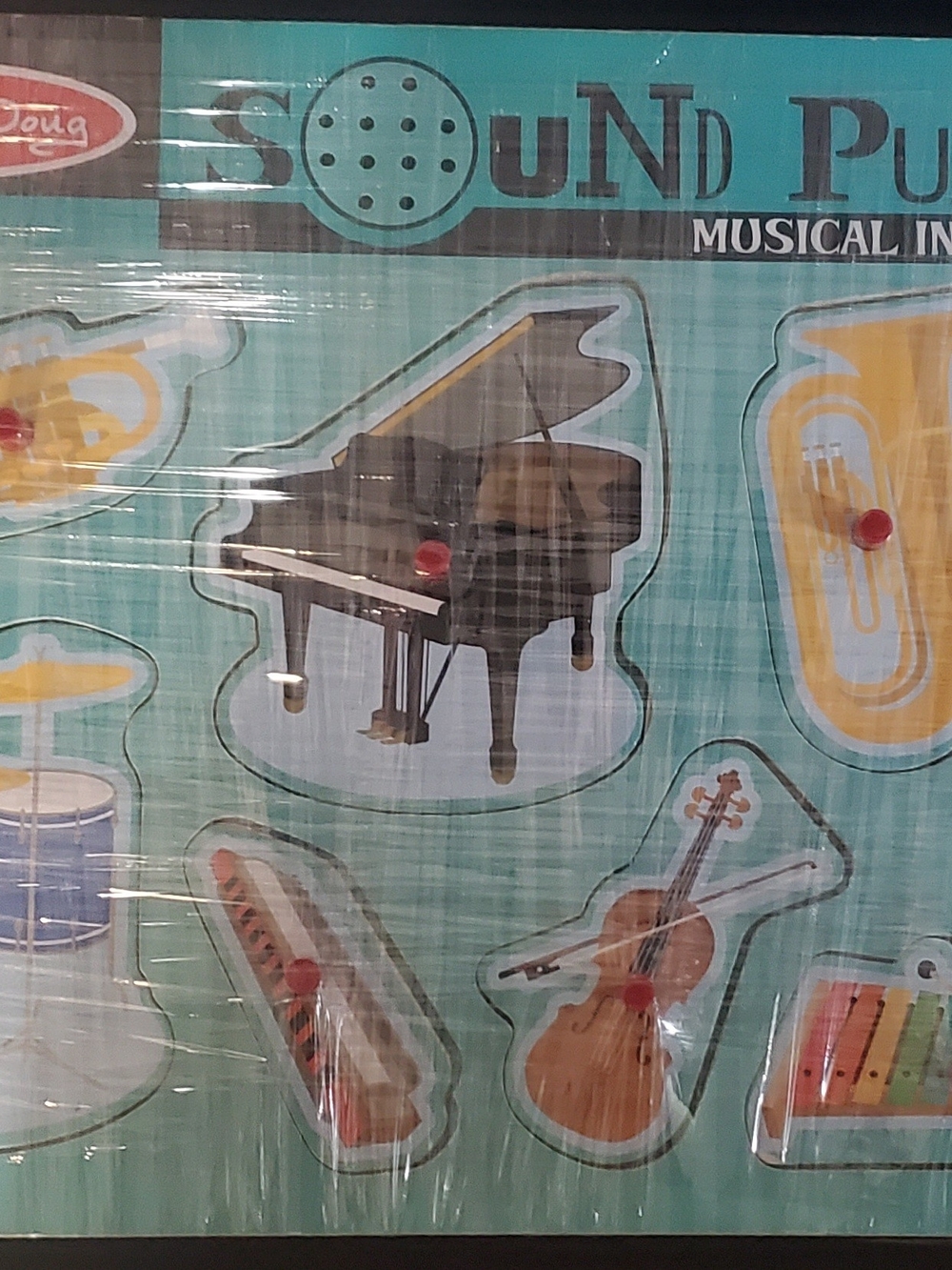 Melissa & Doug Teal Musical Instrument Puzzle Stickers